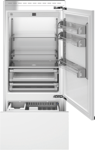 Refrigerador com Portas para Revestir de Embutir Bertazzoni Heritage HER REF755 BBLPTT com puxadores Heritage.
