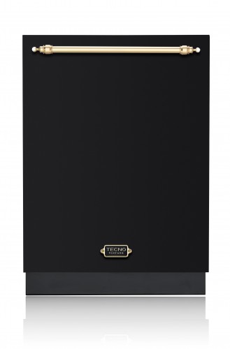Lava-louças tamanho tall tub de embutir TECNO Vintage TD16WPV2 em preto fosco.