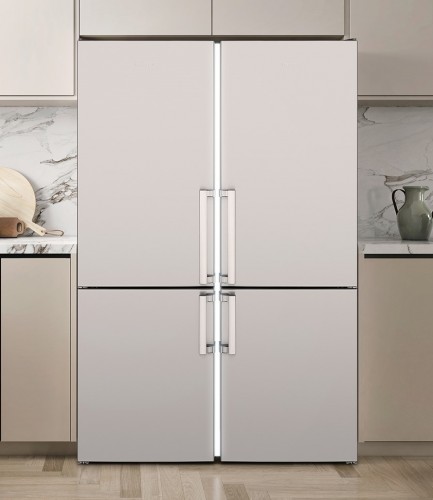Refrigerador de piso e de embutir Tecno Original Duo TR32 BX com 122 cm em inox escovado.