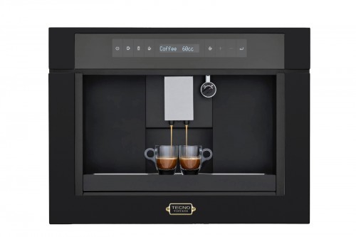 Cafeteira de embutir Tecno Vintage TCM45EXDNMV2 na cor preto fosco.
