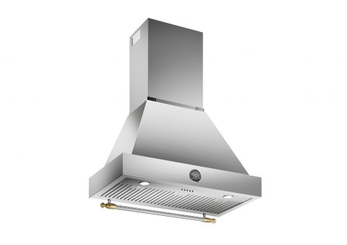 Coifa de parede Bertazzoni Heritage K36HERTX + KC36HERTXde 91 cm em inox e dourado.