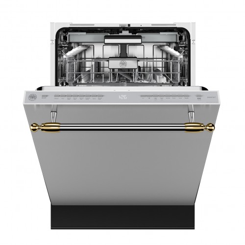 Lava louças de embutir com porta em inox Bertazzoni Heritage HER DW24T3IXT.