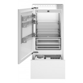 Refrigerador com Portas para Revestir de Embutir Bertazzoni Heritage HER REF905 BBLPTT com puxadores Heritage.