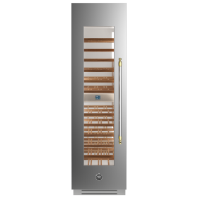 Adega em inox Bertazzoni Heritage HER WC605BLX2T para 80 garrafas e abertura de porta para a esquerda.