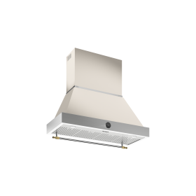 Coifa de parede Bertazzoni Heritage K48HERTX + KC48HERTAV de 122 cm em inox e dourado.