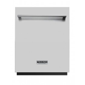 Lava-louças de embutir com puxador tubular em metal escovado e porta em inox escovado TECNO TD14 EXDB2.