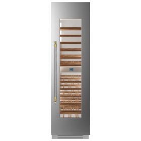 Adega em inox Bertazzoni Heritage HER WC605BLX2T para 80 garrafas e abertura de porta para a direita.