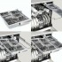 Bandeja de Talheres EasyTray: pode ser removida após a lavagem com todos os talheres. Suas 2 partes esquerda e direita são removíveis para criar mais espaço para as louças e copos no cesto superior.